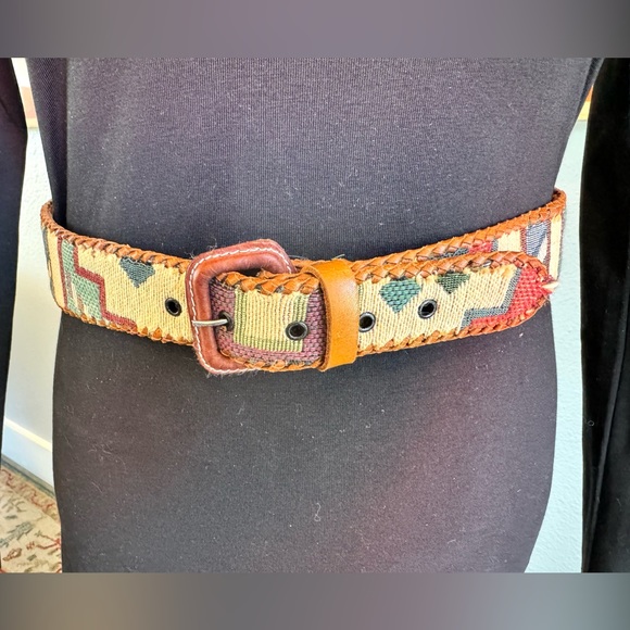 Vintage Aztec Patterned Faux Leather Belt - Picture 8 of 8